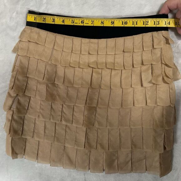 J.Crew Collection Tiered Silk‎ Brique Mini Skirt Size 4 Black Tan Whimsy Preppy - Picture 8 of 15